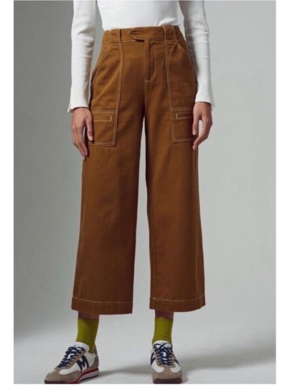 Anthropologie Porter Cropped Wide Leg Pants 6
